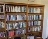 More of the many books - topics include Christianity, faith, spirituality, pastoral care, C.S. Lewis, Merton, some fiction too.  Book shelves are for sale also...