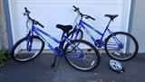 Pair of newer Huffy Alpine 10-speed mountain bikes & Bell helmet