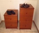 2 & 3 drawer chests + some of the shoes - Keen black slip-ons & brown Naturalizer sandals (size 6 1/2 -7)