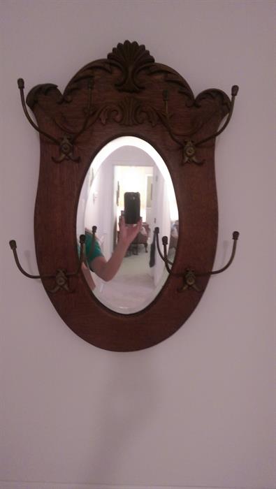 Antique Hall Tree Mirror