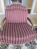 DREXEL HERITAGE COUNTRY FRENCH CHAIRS AND 0NE OTTOMAN