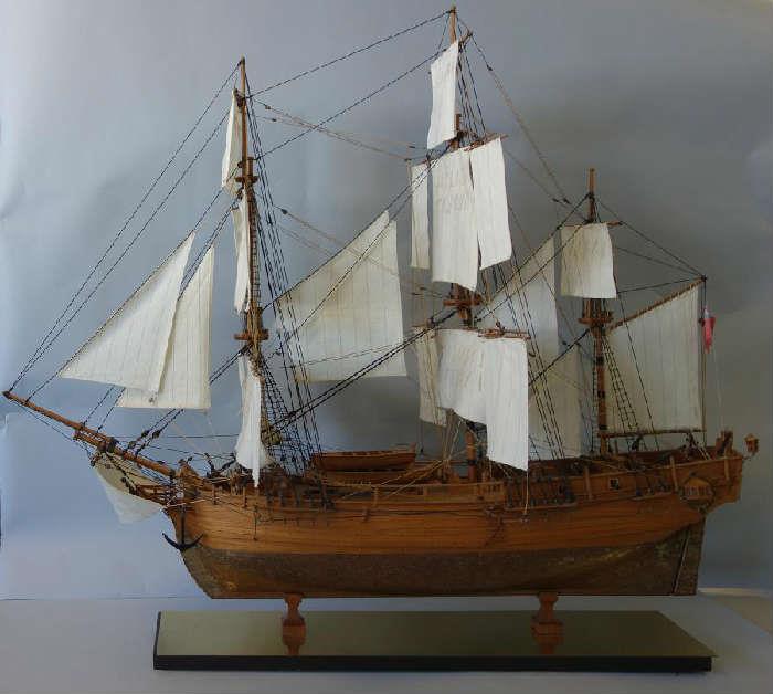 Ship Model HMS Bounty, Handmade Wooden Model