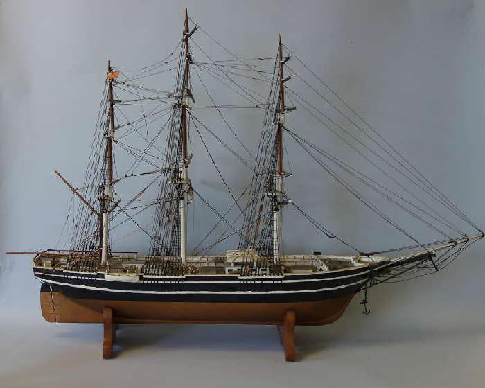 Handmade Wooden Ship Model, Masted Schooner