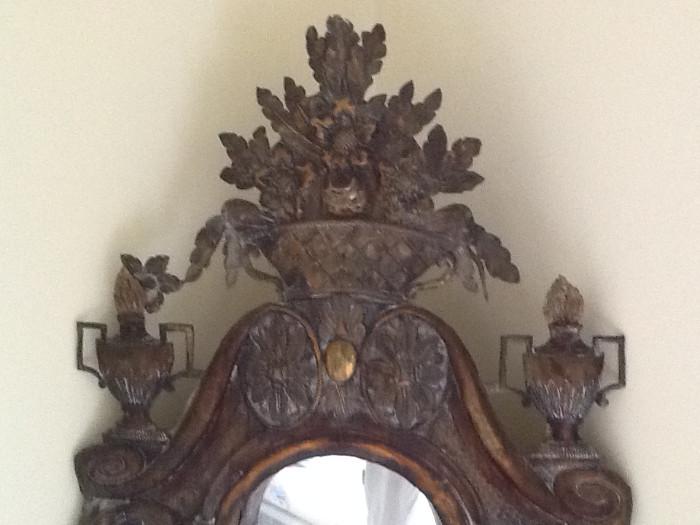 Close-up of top of mirror