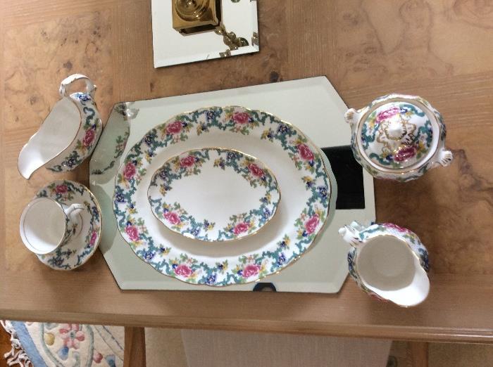 Royal Doulton Floradora serving pieces & 6 cups & saucers