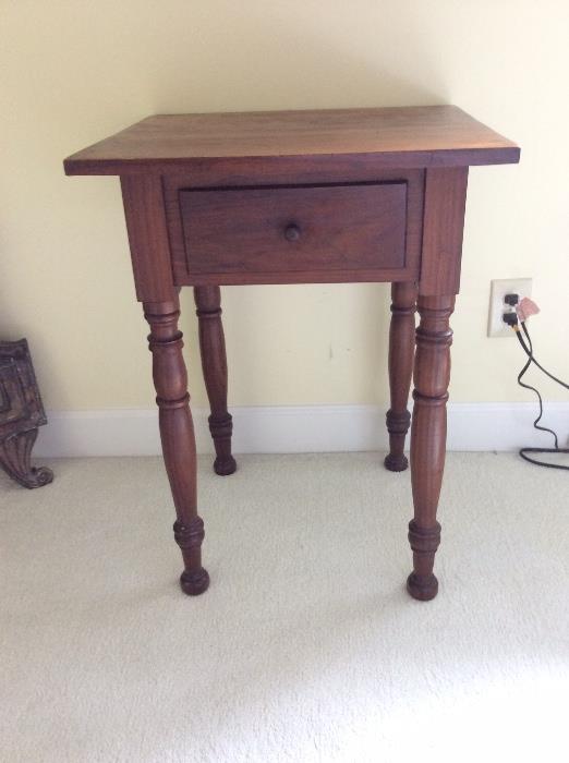 Lovely antique walnut one drawer stand