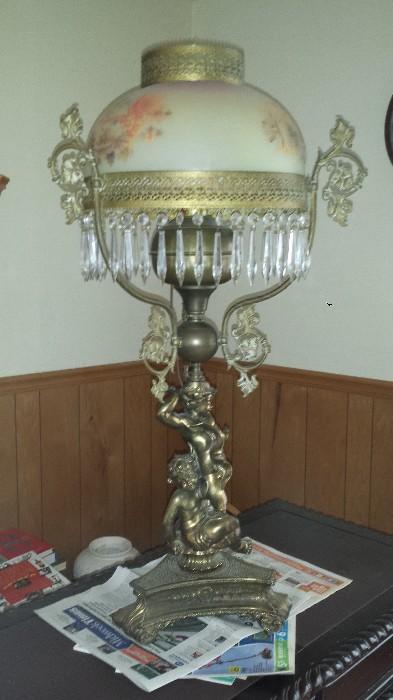 Victorian Cherub Lamp, at least 36" tall in great condition