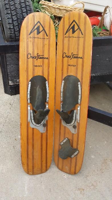 Vintage Chuck Stearn wood Ski's, plus multiple other sets of water ski's available.