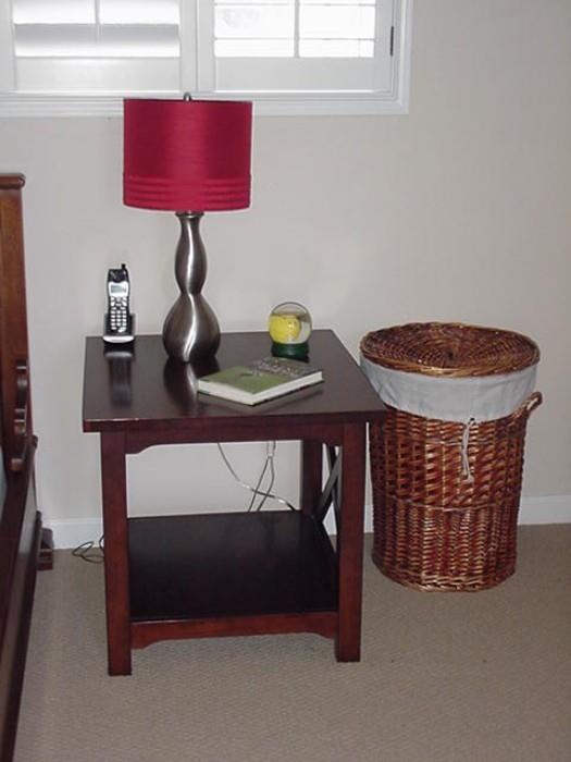 Bedside table and lamp (two of these)