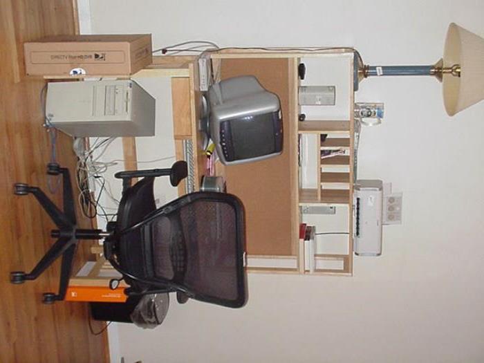 Desk, chair, and computer