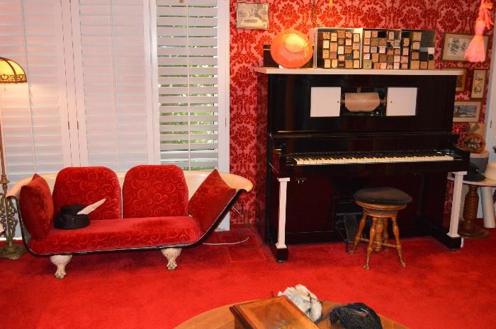 Speak Easy Room, Bathtub Settee, Player Piano