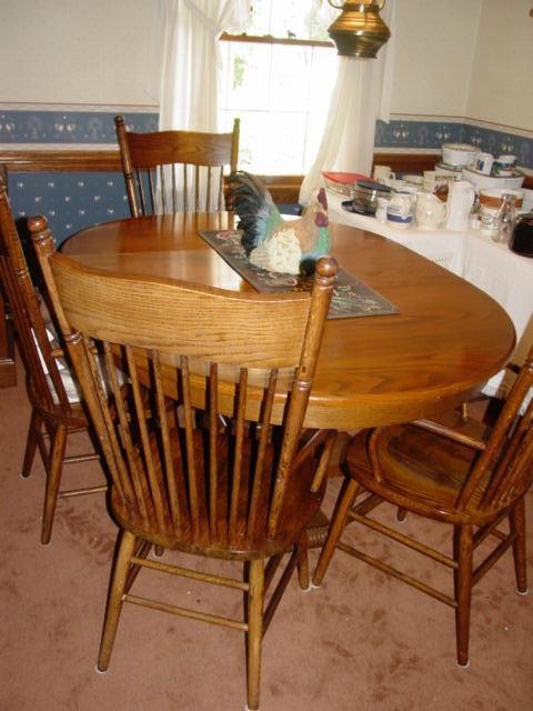 Dinette set with four chairs.
