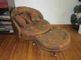 Rare Designer Adrian Pearsall Round Chair and Ottoman, Great Condition  