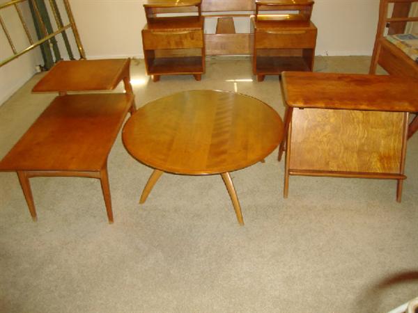 Heywood Wakefield End Table, Coffee Table and Magazine Rack