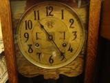 oak antique time clock
