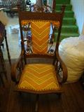 victorian fancy curl wicker rocker