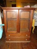 hanging antique walnut cupboard