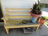 CHARMING OUTDOOR YELLOW BENCH