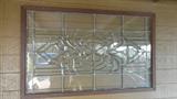 three leaded glass windows