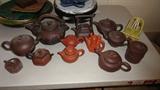 modern asian cly teapot collection all signed