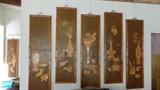 six panel wood hanging screen