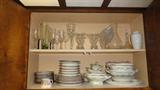 assorted stem ware and china