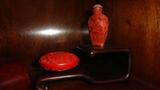 red lacquer ware snuff and box