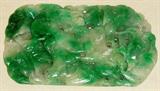 Large Carved Green Jade Plaque Pendant