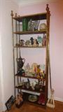gold metal shelf