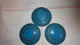 3 Bronze enamel dishes bottom