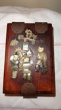 Antiques Chinese jade wooden jewelry box