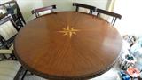 veru pretty vintage table and chairs with compass inlay