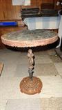 great antique iron patio side table