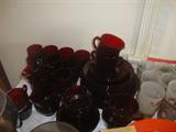 vintage Ruby glss dish set