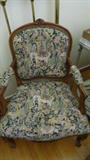 great tapestry chair with asian influence