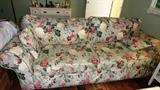 floral sofa in mint shape