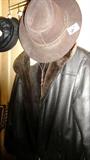 MENS VINTAGELEATHER JACKET AND HAT