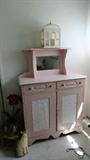 Antique victorian walnut chest painted pink