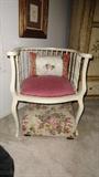 antique cornor chair painted white