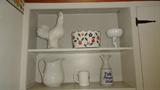 antique white iron stone pitcher