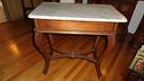 Antique Victorian marble top side table