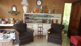 ANTIQUE 3 piece leather sofa and two chairs