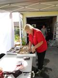 karen hard at work sorting