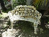 Iron patio bench