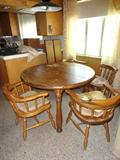 vintage maple dinette set with captains chairs