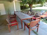 great teakwood outdoor pastio table and chairs