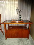retro bar cart walnut