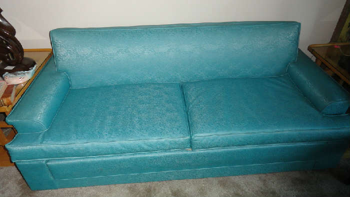 great 1950's retro turquoise sofa in super shape