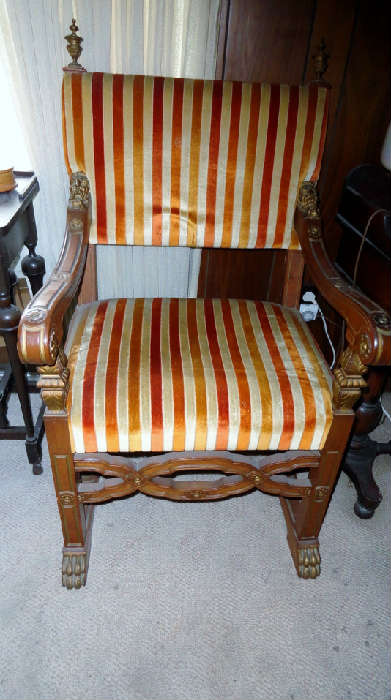 frech walnut gilt ,carved side chair