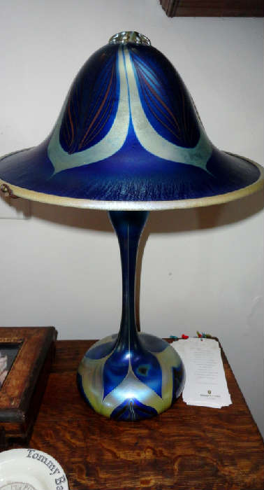 John Cook Studios - wonderful blown art glass lamp signed by john cook